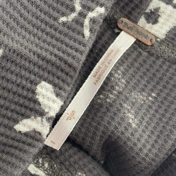 Free People Charcoal Gray Wonderful Swit Mockneck Thermal Top - Picture 10 of 12